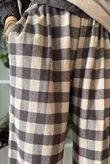 Nora Brushed Cotton Gingham Kick Pant Coffee Bean